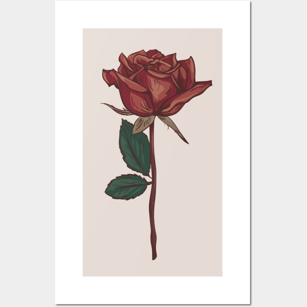 Vintage Rose Wall Art by rebelshop